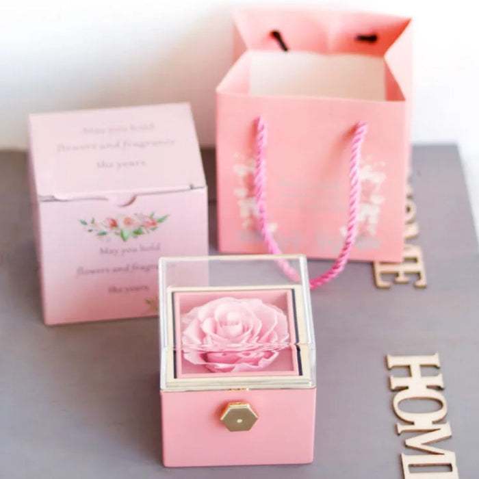 Eternal Rose Box Preserved Flower Surprise Proposal Jewelry Box