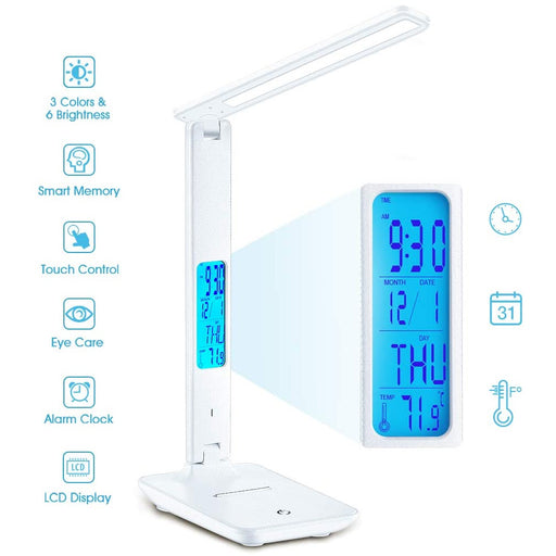 Foldable and Dimmable Wireless LED Desk Lamp and Digital Clock_7