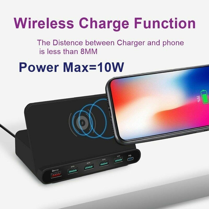 Multi-USB Port Wireless Mobile Phone Family Charging Station_7