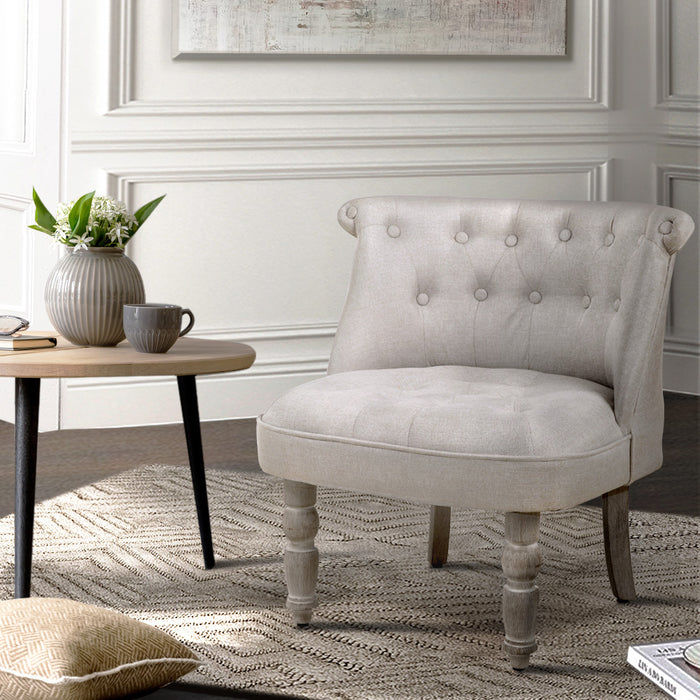 French Provincial Style Accent Chair - Beige