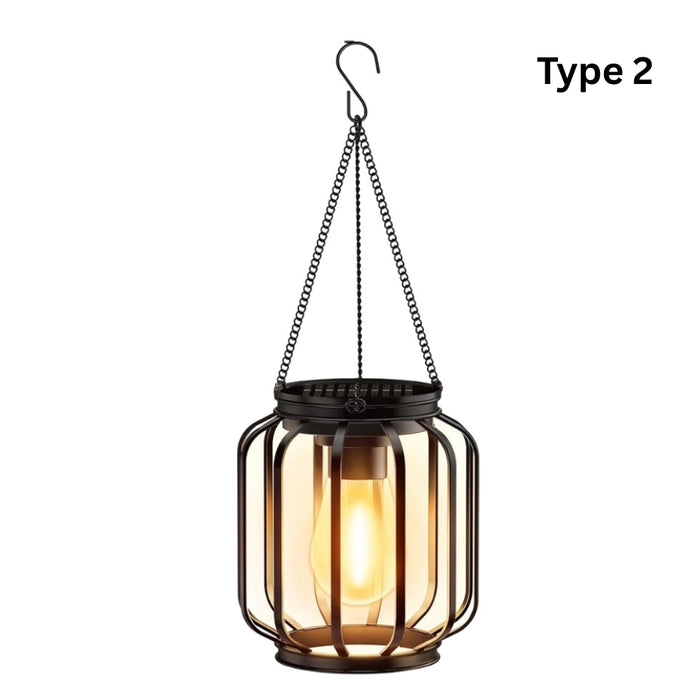 Outdoor Waterproof Retro Iron Art Solar Lantern