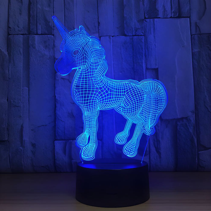 3D Illusion Acrylic LED Unicorn Children's Night Light