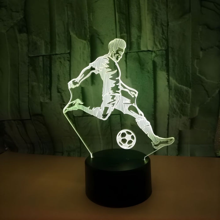 3D Illusion Acrylic LED Soccer Player Children's Night Light with Remote Control