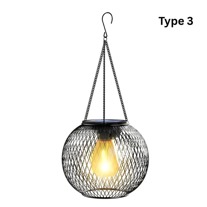 Outdoor Waterproof Retro Iron Art Solar Lantern