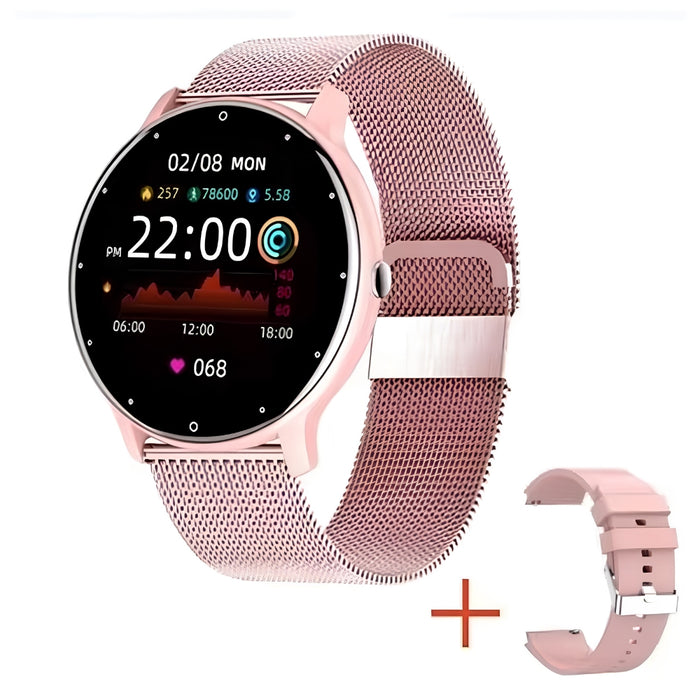 Android and iOS AeroFit Pro Smart Fitness Watch with Stainless Steel Band