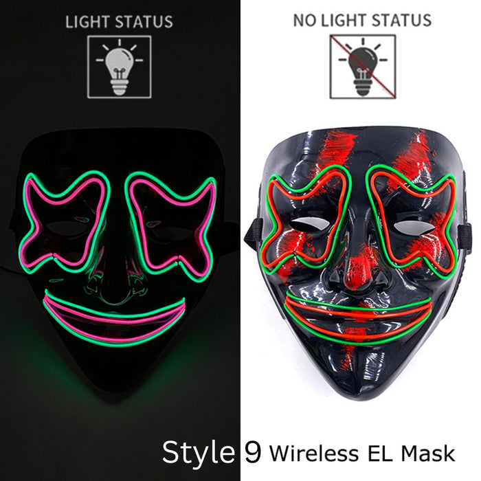 Neon LED Purge Dark Cosplay Horror Mask