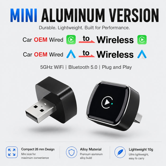 Wireless Auto CarPlay/Android USB Plug and Play Adapter