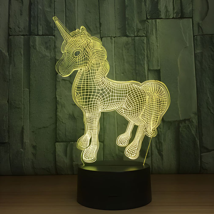 3D Illusion Acrylic LED Unicorn Children's Night Light