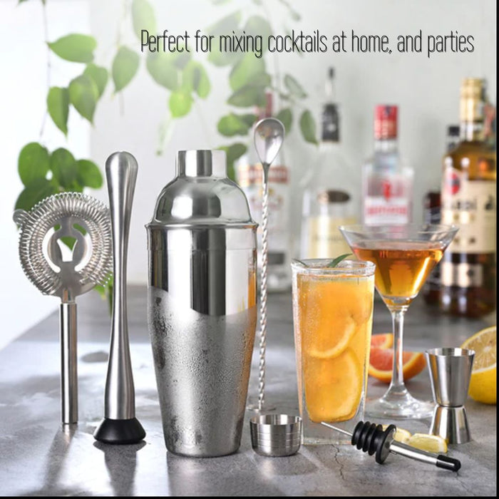 20 Piece Stainless Steel 750ml Cocktail Shaker Set with Stand