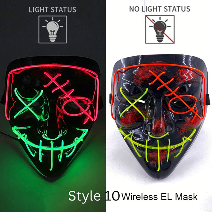 Neon LED Purge Dark Cosplay Horror Mask