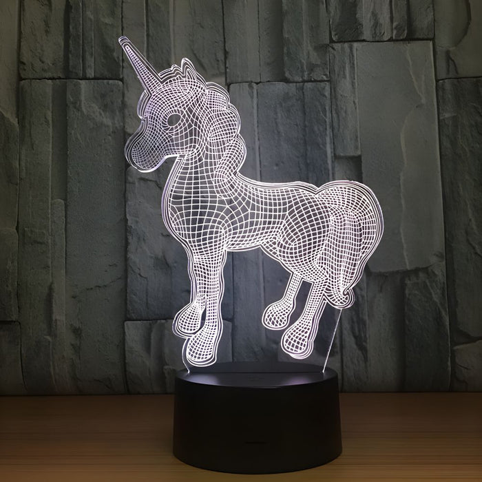 3D Illusion Acrylic LED Unicorn Children's Night Light