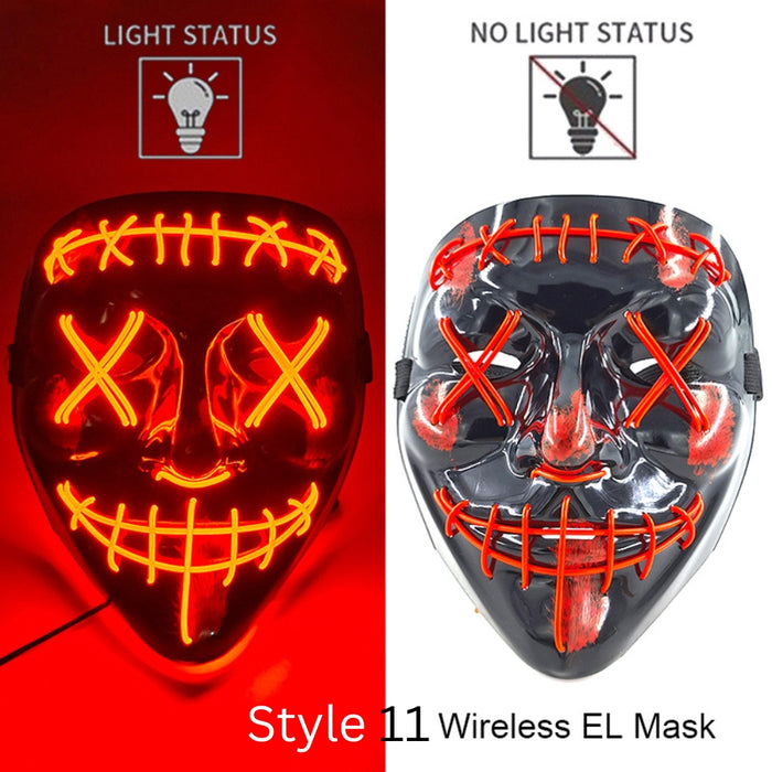 Neon LED Purge Dark Cosplay Horror Mask