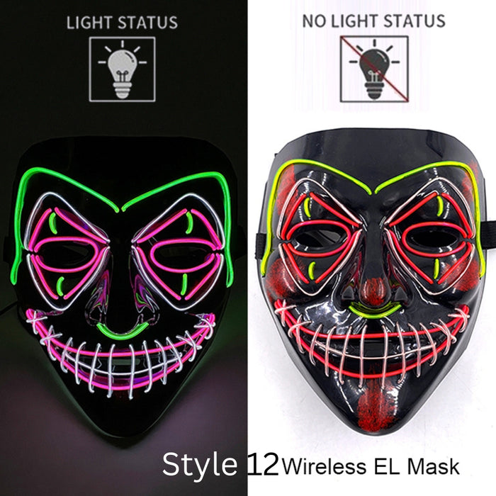 Neon LED Purge Dark Cosplay Horror Mask