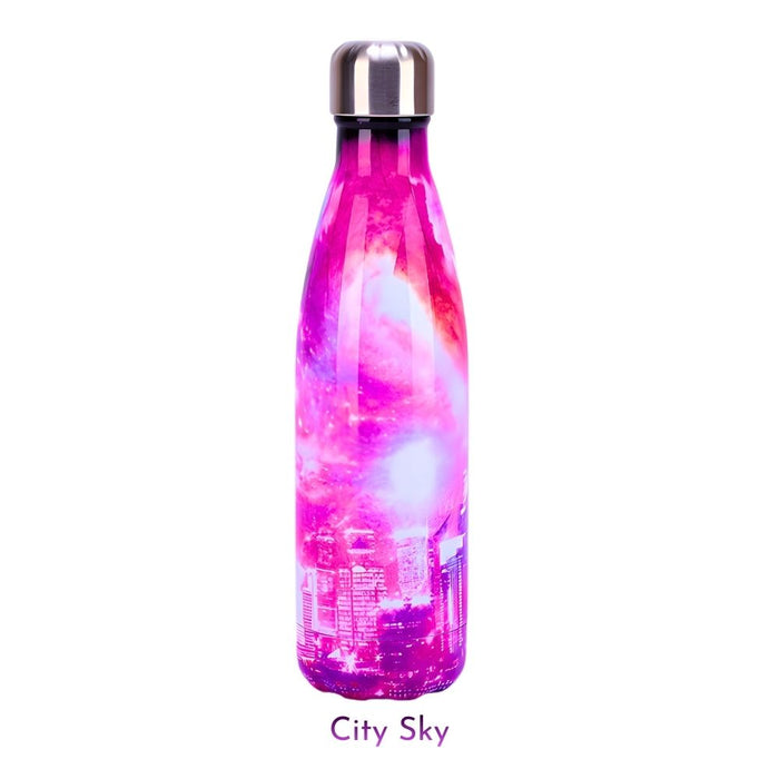 Insulated Stainless Steel 500ml Water Bottle - Sky Patterns