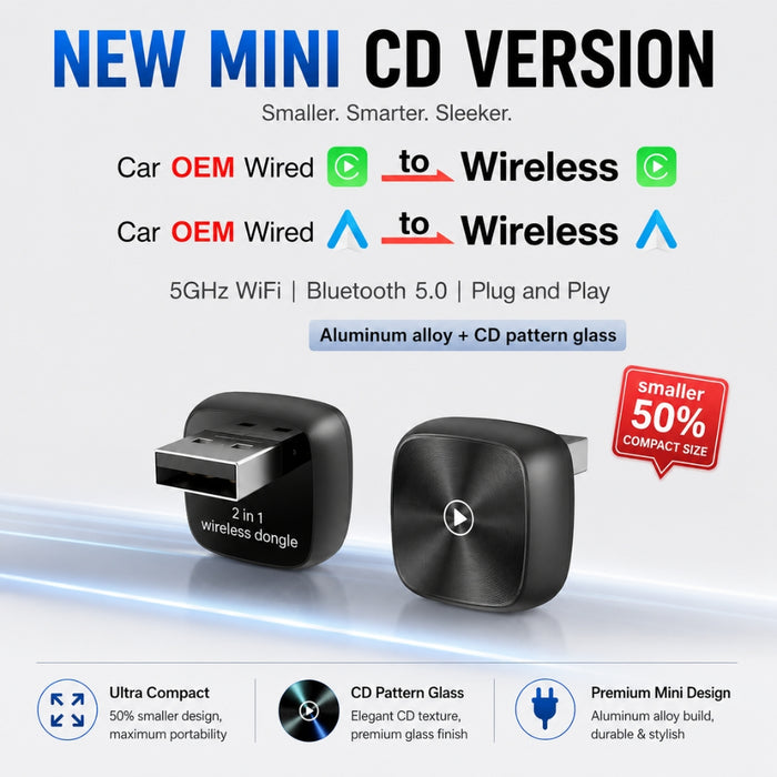Wireless Auto CarPlay/Android USB Plug and Play Adapter