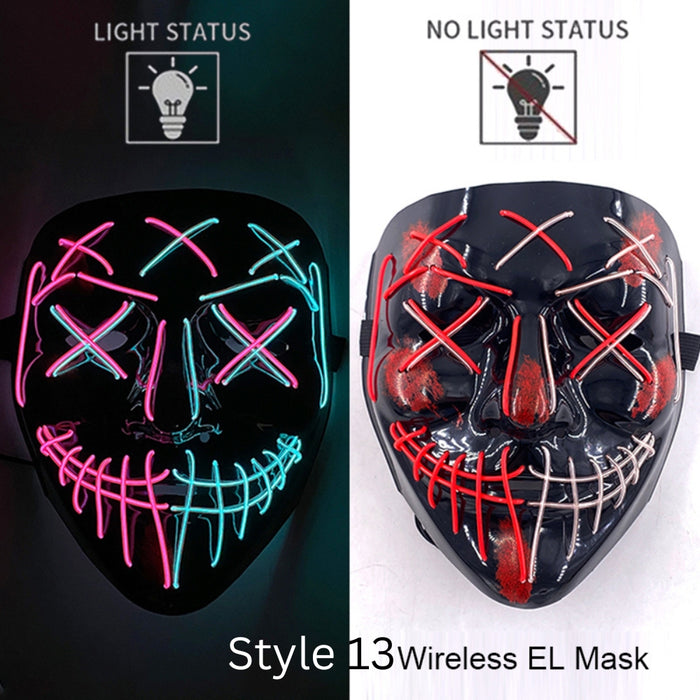 Neon LED Purge Dark Cosplay Horror Mask