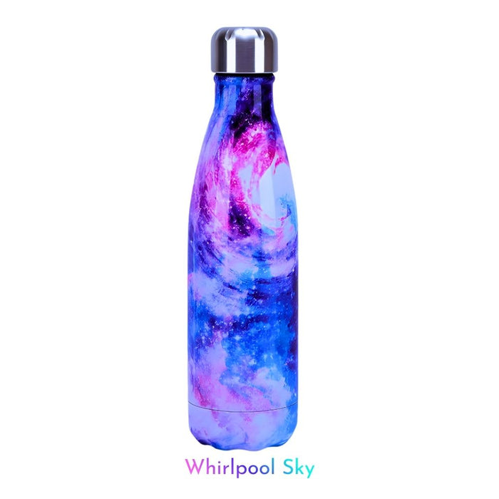 Insulated Stainless Steel 500ml Water Bottle - Sky Patterns