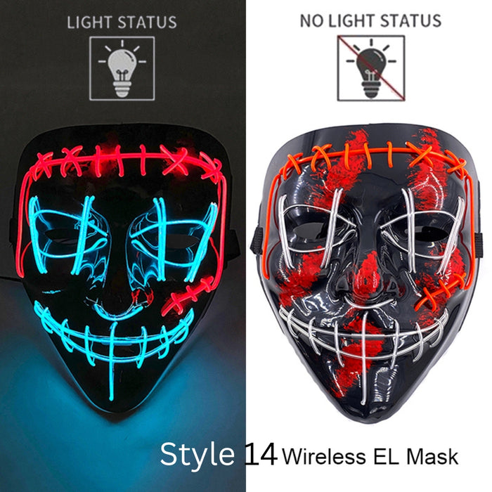 Neon LED Purge Dark Cosplay Horror Mask