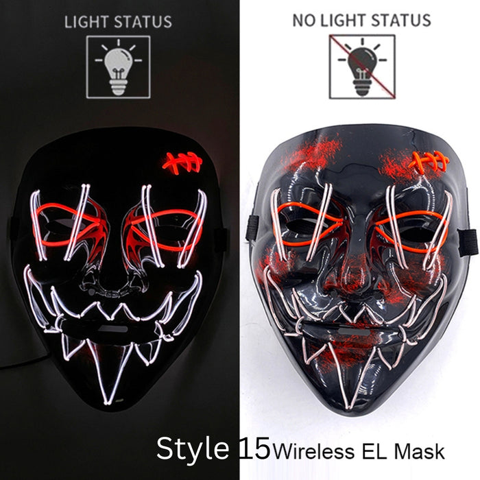 Neon LED Purge Dark Cosplay Horror Mask