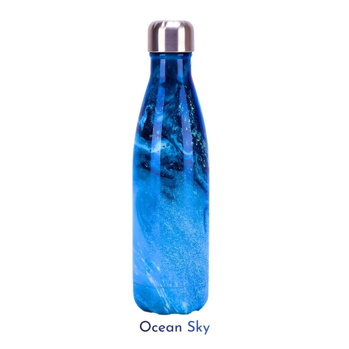 Insulated Stainless Steel 500ml Water Bottle - Sky Patterns