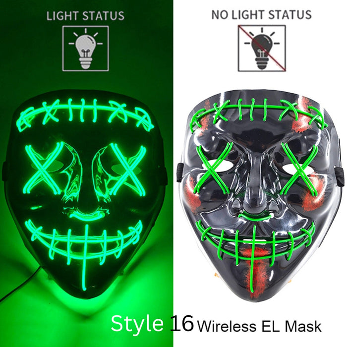 Neon LED Purge Dark Cosplay Horror Mask