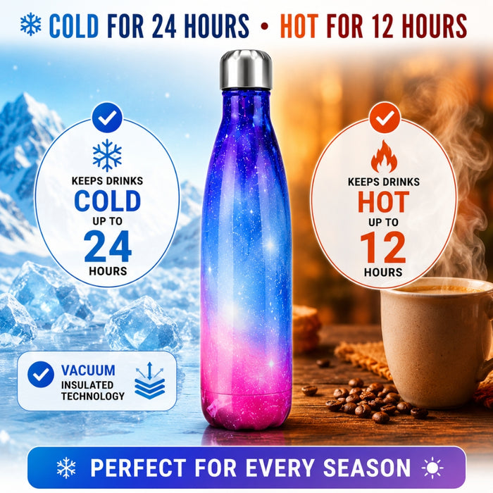 SkyChill Insulated Stainless Steel 500ml Water Bottle - Sky Patterns