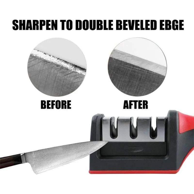3 Levels Multipurpose Manual Kitchen Knife Sharpening Tool