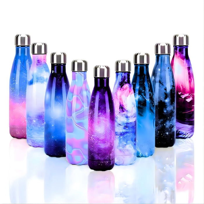 Insulated Stainless Steel 500ml Water Bottle - Sky Patterns