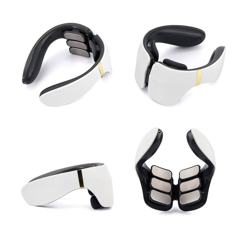 USB Rechargeable 6 Heads Electric Pulse Heating Neck Massager