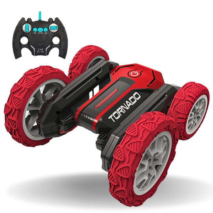 2.4GHz Remote Control Alloy Double Sided Tumbling Rotating Kids Electric Stunt Car Toy - USB Rechargeable