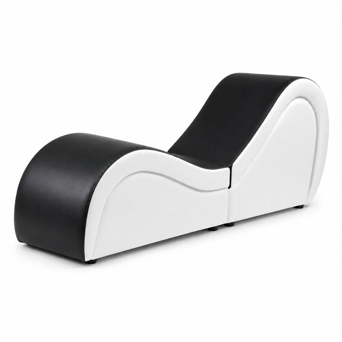 2 Seat Couples Yoga Tantra Love Chaise Lounge Sofa - Black and White
