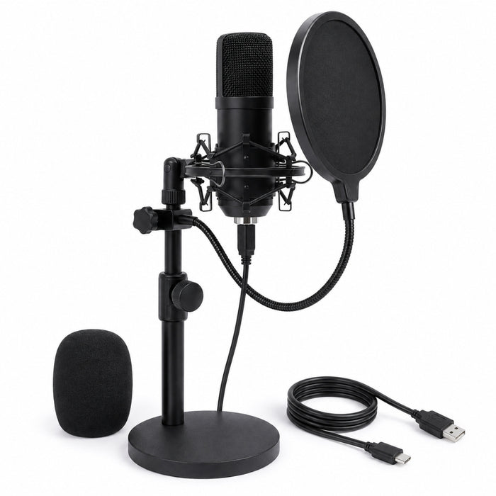 USB Condenser Microphone Set with Stand