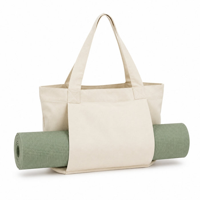 Natural Canvas Yoga Mat Tote Bag