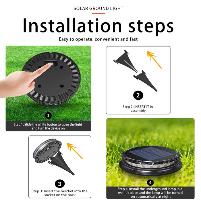 Solar Powered Rechargeable LED Ground Stake Lawn Lights