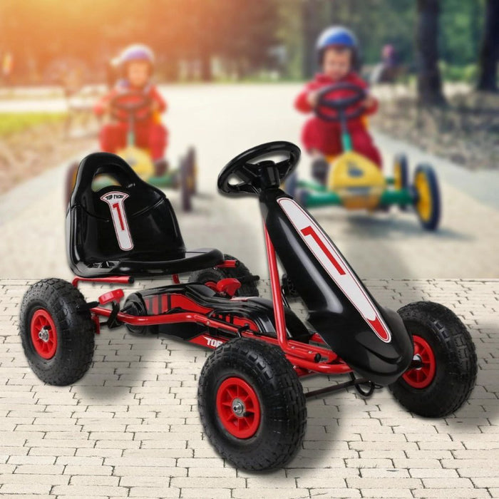 Kids Pedal Power Go Kart Ride On Racing Car Red