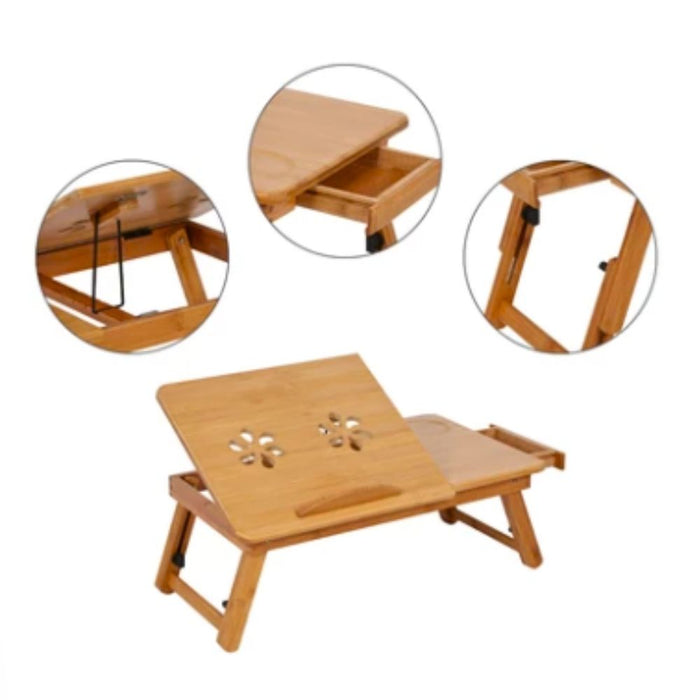 Adjustable Laptop Bed Tray Table with Drawer