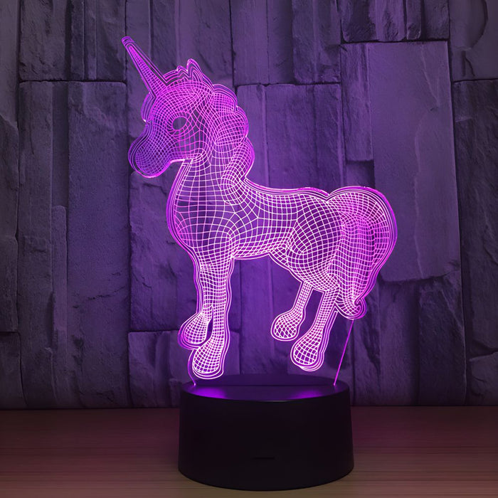 3D Illusion Acrylic LED Unicorn Children's Night Light