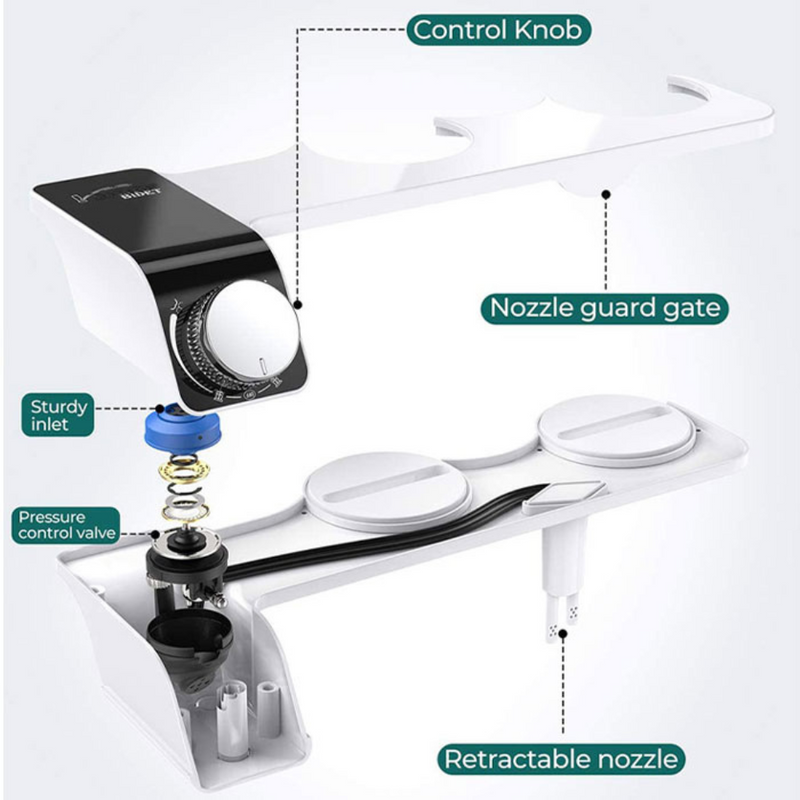 Dual Nozzle Toilet Bidet Non-Electric Bathroom Water Sprayer