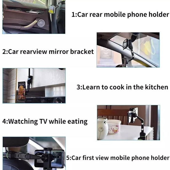 360° Rotating Car Rear View Mirror Phone Mount and Holder