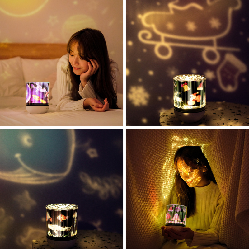USB Rechargeable Rotating Night Lamp and Wireless Speaker