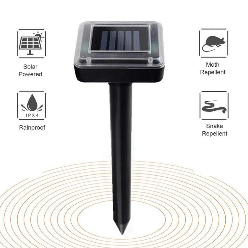 Solar Powered Ultra Sonic Multi-Pulse Garden Snake Repeller