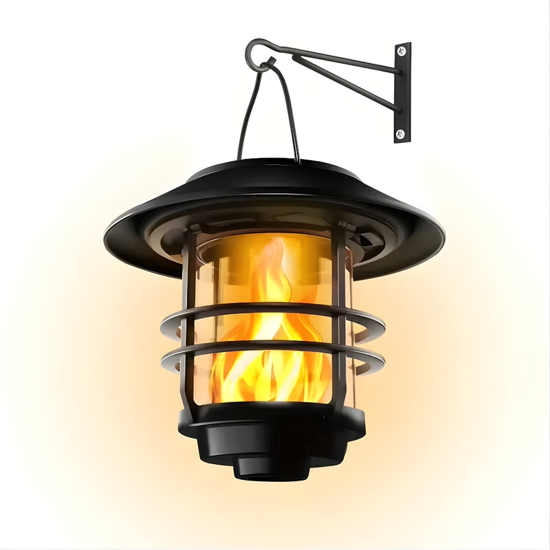Hanging Outdoor Solar Flickering Flames LED Lantern