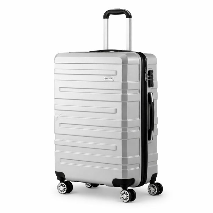 28 inch Luggage Set TSA Lock Hard Case Silver