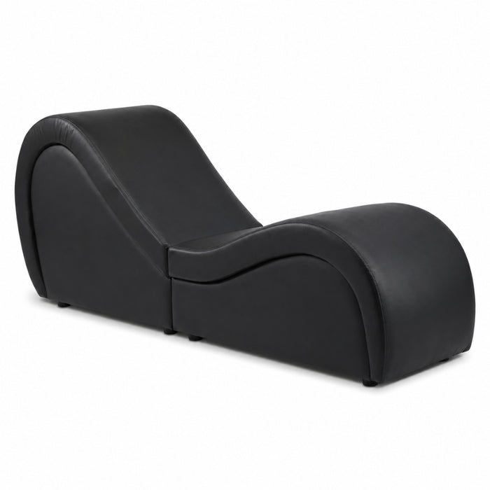 2 Seat Couples Yoga Tantra Love Chaise Lounge Sofa - Black