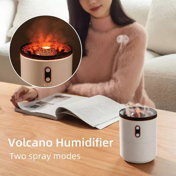 450ml Ultra Quiet 2 Modes Volcano Flame Simulation Air Humidifier - Type C