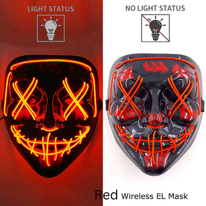 Neon LED Purge Dark Cosplay Horror Mask