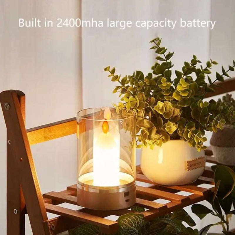 Smart Sensor Motion Flickering Flame Candle Light Simulation Lamp - USB Rechargeable