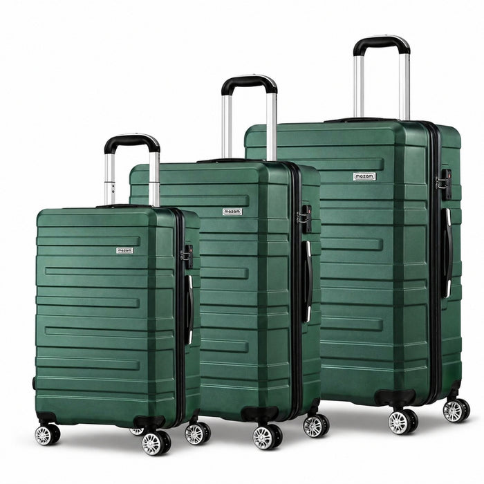 3pcs Hard Case TSA Lock Luggage Set - Green