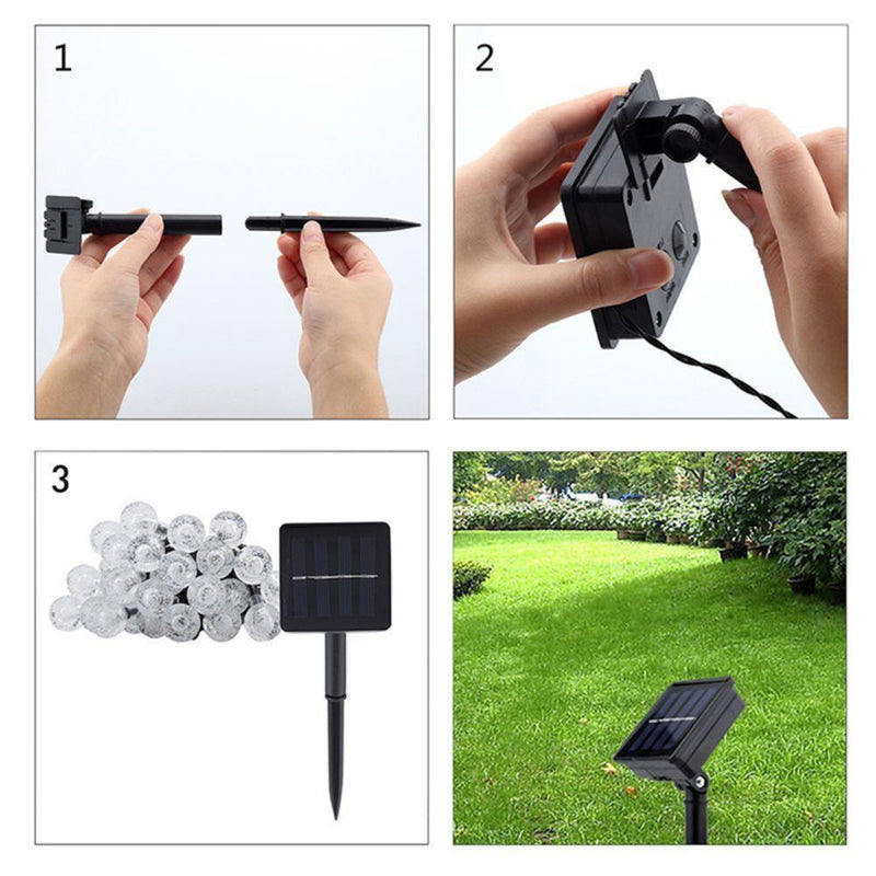 50/100/200 LED Globe String Lights Outdoor Fairy Lights- Solar Powered