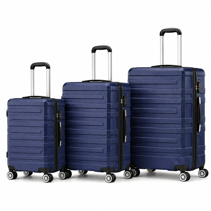 3pcs Hard Case TSA Lock Luggage Set - Navy